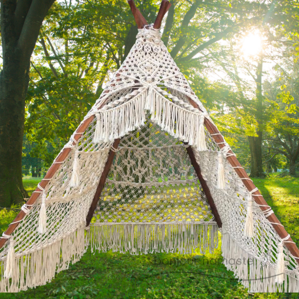Cozy reading nook tent teepee, handcrafted and eco-friendly